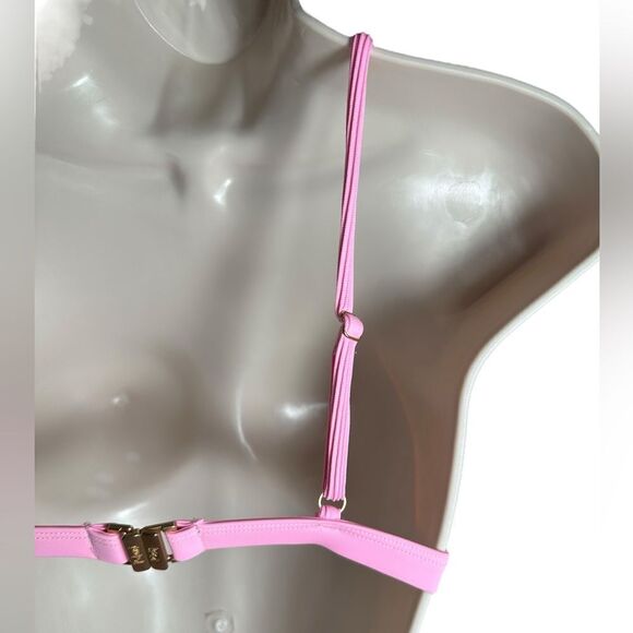 Kulani Kinis Ribbed Taffy Pink Cheeky V Style Bikini 2 Piece Set Swimsuit - Picture 6 of 10